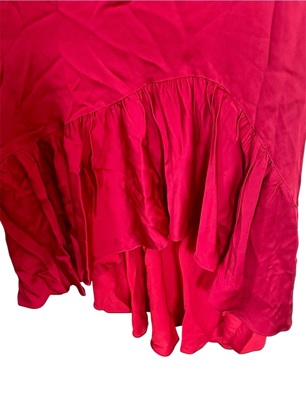 NWT Jill Stuart Red Cold-Shoulder High-Low Ruffle Dress - Size: 6 - Picture 5 of 11